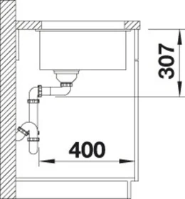 Blanco Subline 500-U Keramik Unterbau Becken mittig weiß matt