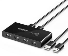 Ugreen USB 2.0 Switch, 2 In, 4 Out