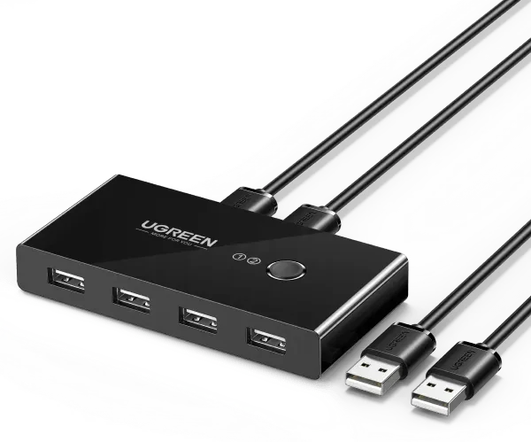 Ugreen USB 2.0 Switch, 2 In, 4 Out