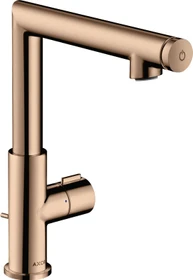 Hansgrohe Axor Uno Waschbeckenarmatur Select 220 mit Zugstangen-Ablaufgarnitur polished red gold