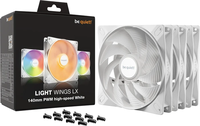 be quiet! Light Wings LX PWM High-Speed White, 140mm, 3er-Pack