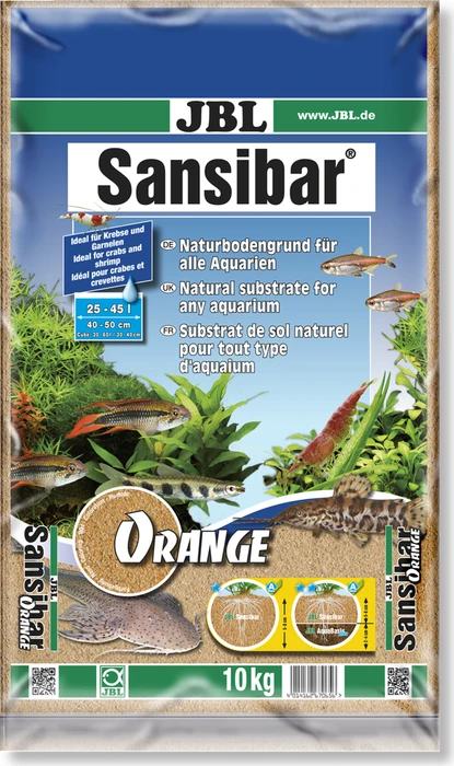 JBL Sansibar ORANGE Bodengrund für Süßwasser und Meerwasser-Aquarien, 10kg, orange