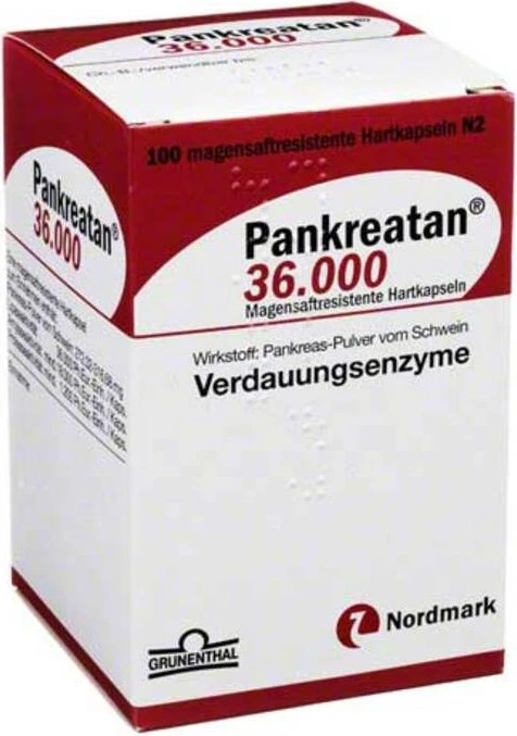 Nordmark Pankreatan 36.000 Kapseln, 100 Stück