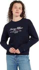 Tommy Hilfiger Rundhals mit Schreibschrift Logo Sweatshirt desert sky (Damen)