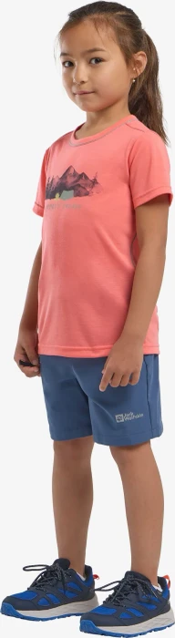 Jack Wolfskin Hiking Graphic Funktionsshirt kurzarm sunset coral (Junior)
