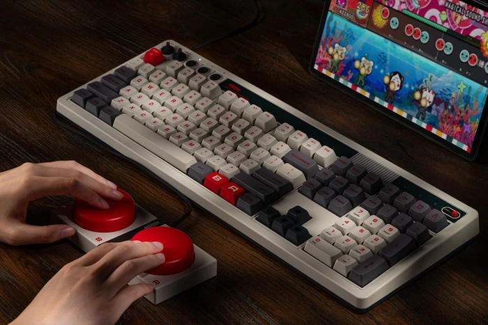 8BitDo Retro 108 Mechanical Keyboard, N Edition, grau, Kailh Box V2 WHITE, USB/Bluetooth, US
