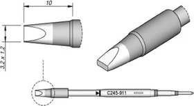 JBC C245913 Dauerlötspitze, Messer, 21mm, 1 Stück