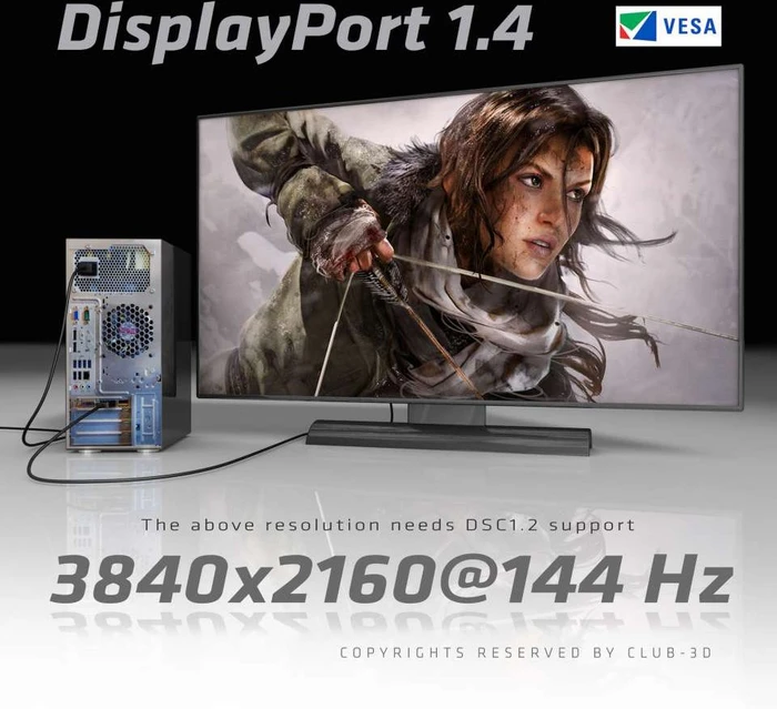 Club 3D DisplayPort 1.4 Kabel HBR3 8K schwarz, 4m
