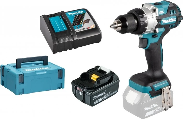 Makita DHP486RT1J Akku-Schlagbohrschrauber inkl. MAKPAC + Akku 5.0Ah