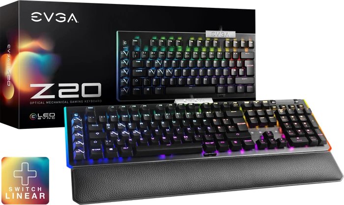 EVGA Z20, LEDs RGB, schwarz, LK Light Strike DARK GREY Linear, USB, DE