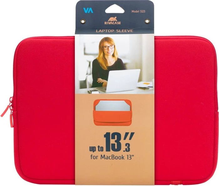 RivaCase 5123 Antishock Laptop Sleeve für Macbook 13", rot
