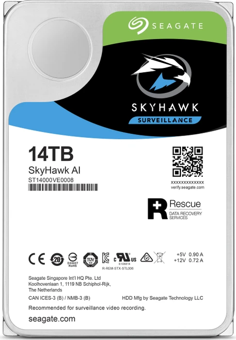 Seagate SkyHawk AI +Rescue 14TB, 24/7, 512e / 3.5" / SATA 6Gb/s