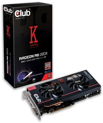 Club 3D Radeon R9 280X royalKing, 3GB GDDR5, DVI, HDMI, 2x mDP