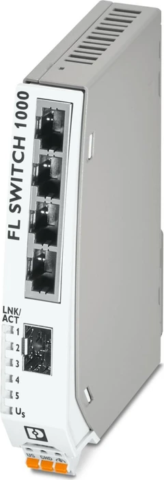 Phoenix Contact FL 1000 Industrial Railmount Gigabit Switch 1104NT-SFP, 4x RJ-45, 1x SFP