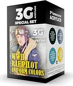 AK-Interactive 3rd Gen Acrylic Colors WWII RAF Pilot Uniform Colors Farbset, 4-tlg.