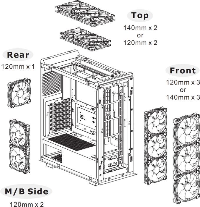 Thermaltake Divider 500 TG Air, schwarz, Glasfenster