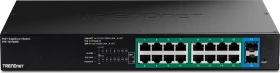 TRENDnet TPE-TG Rackmount Gigabit Smart Switch, 16x RJ-45, 2x SFP, 240W PoE+ (TPE-TG182ES)