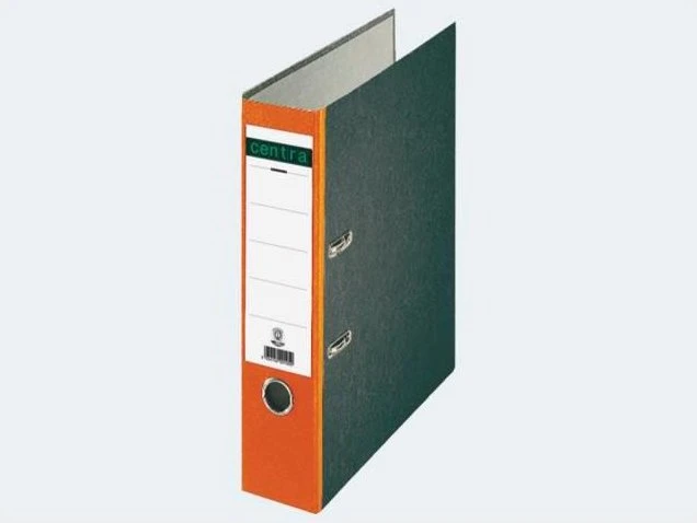 Centra Standard Ordner 2-Ring Wolkenmarmor, 80mm, A4, grau/orange