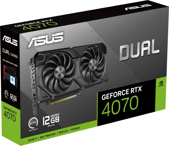 ASUS Dual GeForce RTX 4070 EVO, DUAL-RTX4070-12G-EVO, 12GB GDDR6X, HDMI, 3x DP