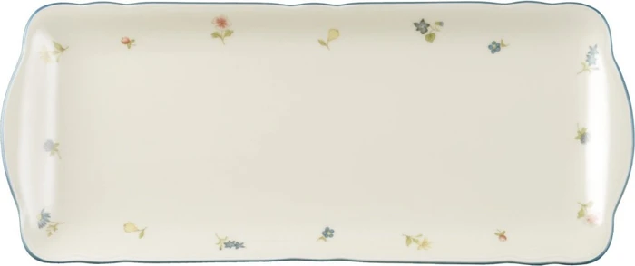 Seltmann Weiden Marie-Luise Streublume Rand 30308 Kuchenplatte eckig 34.6x14.9cm blauer