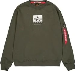 Alpha Industries Satin Logo Sweatshirt dark olive (Herren)