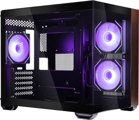 Cooler Master Elite 481 Wood Black, schwarz/braun, Glasfenster