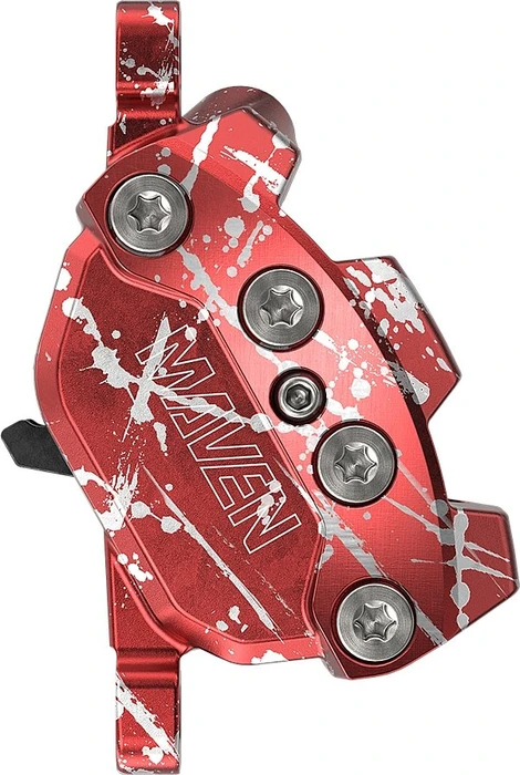 SRAM Maven Ultimate Expert Kit VR+HR Scheibenbremsenset clear anodized/red splash
