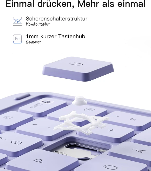 Inateck Ultraleicht Tastatur für iPad Air 6/iPad Air 5/iPad Pro 11", violett, DE