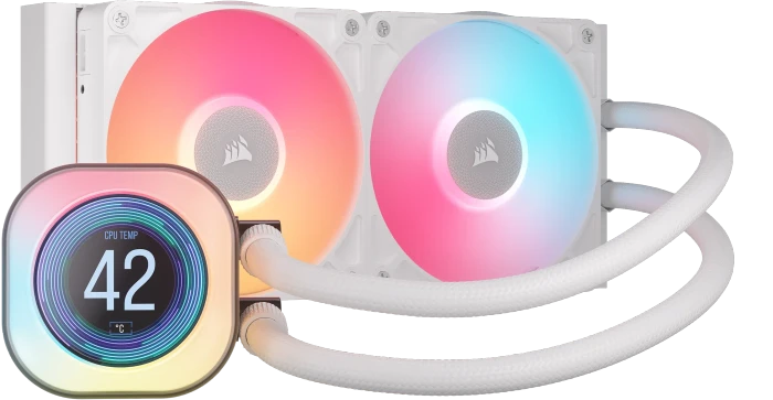 Corsair iCUE LINK Titan 240 RX LCD RGB, weiß