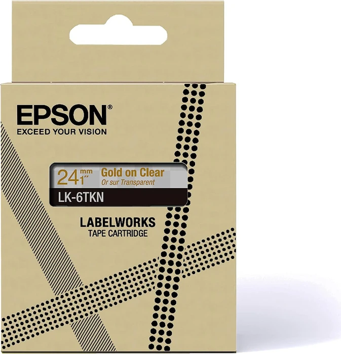 Epson LK-6TKN Beschriftungsband, 24mm, gold/transparent