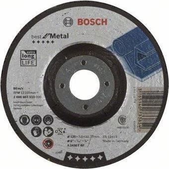 Bosch Professional A2430TBF Best for Metal Schleifscheibe, 125x7x22.23mm, 1 Stück
