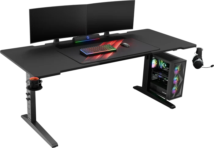 Genesis Holm Modular RGB Schreibtisch 180x75cm schwarz/schwarz