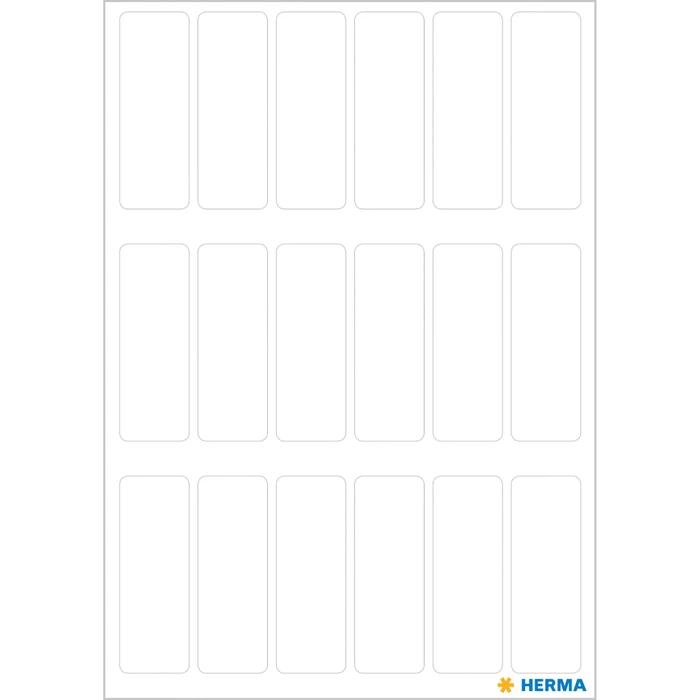 Herma Vielzwecketiketten, 12x34mm, weiß, 5 Blatt (90 Etiketten)