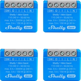 Shelly 1 Mini Gen4, 1-Kanal, 8A, Unterputz, Schaltaktor, 4er-Pack