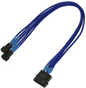 Nanoxia Molex auf 3-Pin Adapter, sleeved, 30cm, blau (NX42A30B)