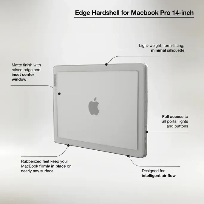 Incase Edge Hardshell mit Makrolon für Apple MacBook Pro 14", farblos