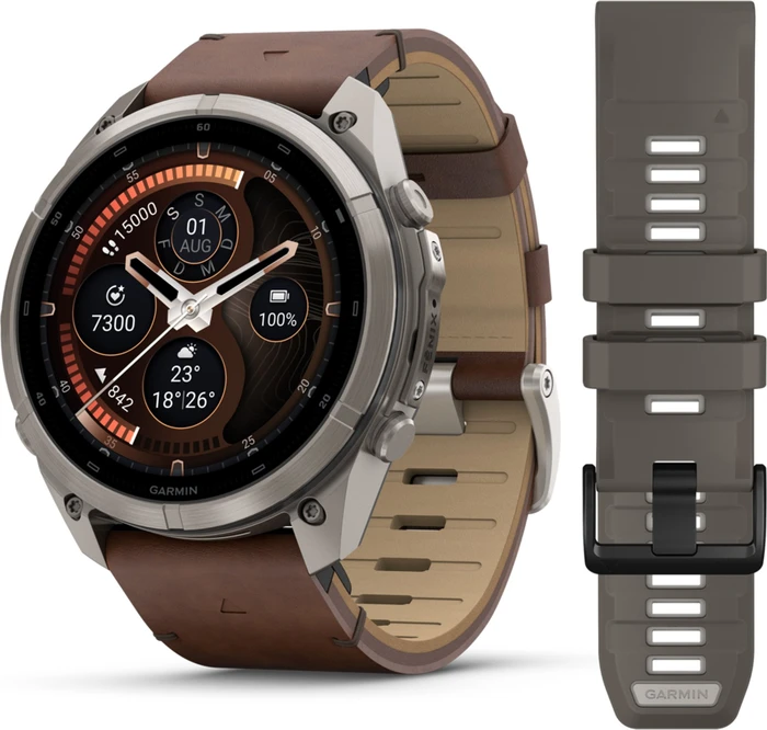 Garmin Fenix 9 Pro inReach 51mm titanium/walnut leather