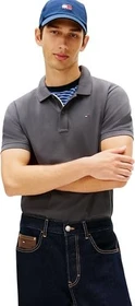 Tommy Hilfiger Tommy Flag Slim Fit Piqué Poloshirt kurzarm washed black (Herren)