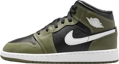 Nike Air Jordan 1 Mid black/medium olive/white (Junior)