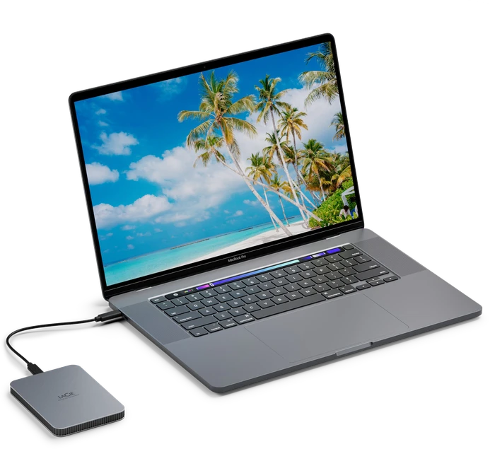 LaCie Mobile Drive Secure, Space Gray, 2TB, USB-C 3.0