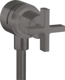 Hansgrohe Axor Citterio Wandanschluss Stop mit Rückflussverhinderer, Absperrventil und Kreuzgriff brushed black chrome