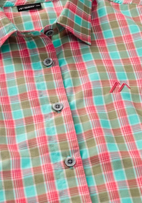 Maier Sports Nanni Hemd langarm green lightblue/red check (Damen)