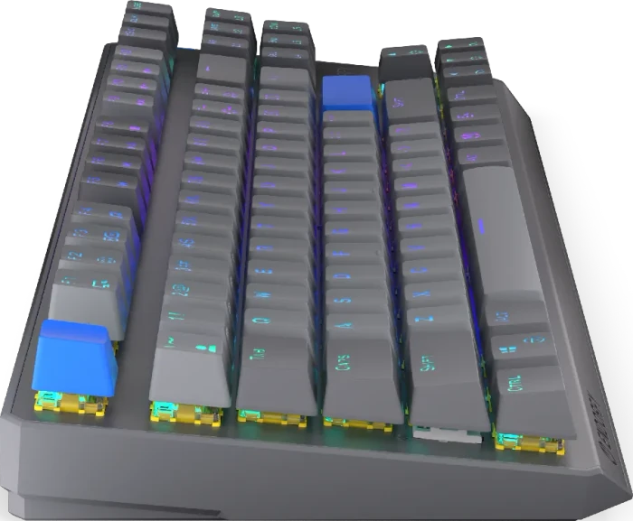 Endorfy Thock V2 TKL Wireless, PBT, grau, LEDs RGB, hot-swap, Endorfy YELLOW, USB/Bluetooth, US