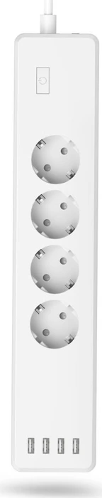 Hama WLAN-Steckdosenleiste 4-fach, 2300W, 4x USB-A, Smart-Steckdosenleiste