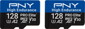 PNY Pro Elite High Endurance R100/W90 128GB Kit, UHS-I U3, A2, Class 10, 2er-Pack