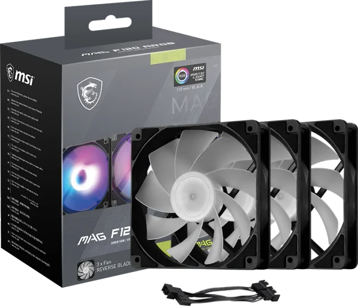 MSI MPG EZ120 ARGB, schwarz, 120mm, 3er-Pack
