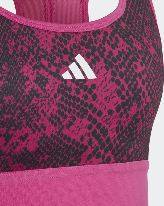 adidas Aeroready PowerReact Animal Print Padded Sport-BH semi lucid fuchsia/carbon/white (Junior)
