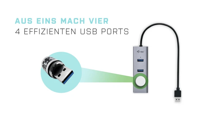 i-tec USB-Hub, 4x USB-A 3.0, USB-A 3.0 [Stecker]