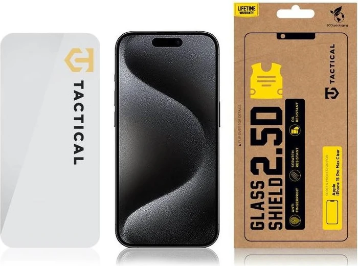 Tactical Glass Shield 2.5D für Apple iPhone 15 Pro transparent