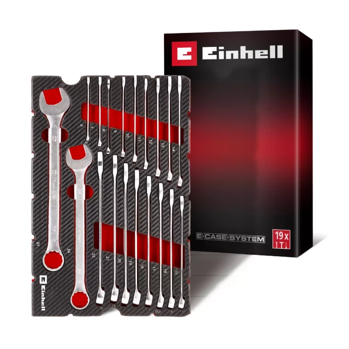 Einhell E-Case Inlay Ring-Maulschlüssel Schraubenschlüsselsatz, 19-tlg. (49370521)